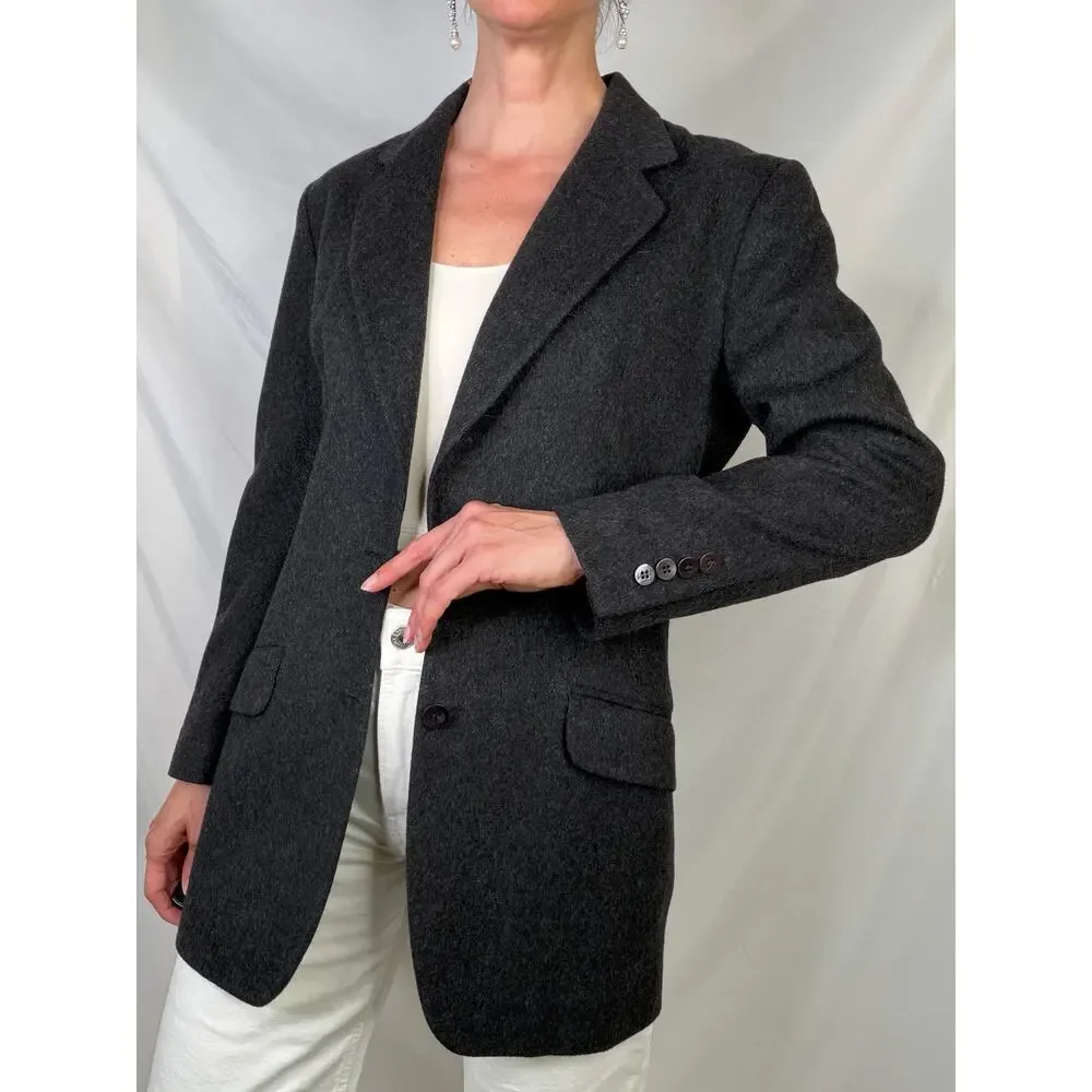 Calvin Klein wool blend blazer jacket vintage 90s charcoal grey‎ single breasted - Picture 13 of 16